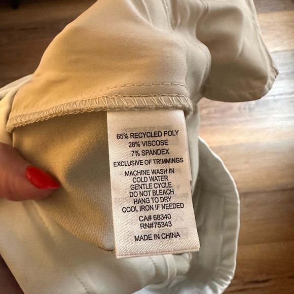 Women's Cream Straight Leg Pants - Picture 4 of 7